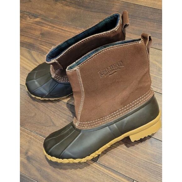 Red Head Boots Womens 6 Brown Leather Waterproof Insulated Rubber Duck Ankle - Picture 3 of 8